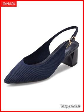 Women's Slingback Heels Pointed Toe Work Pumps Chunky Block Heel Dressy Shoes
